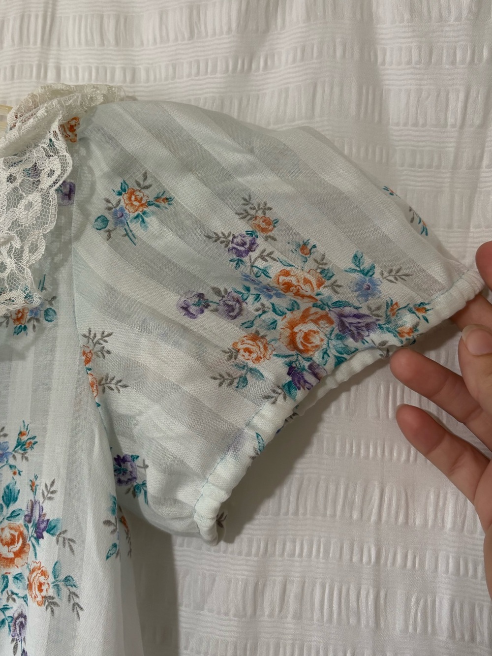 Vintage Handmade Floral Dress Ruffle Babydoll Maxi Sz Medium - Picture 5 of 7